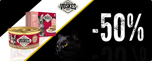 Tot 50% korting op nat Voskes kattenvoer en kattensnacks